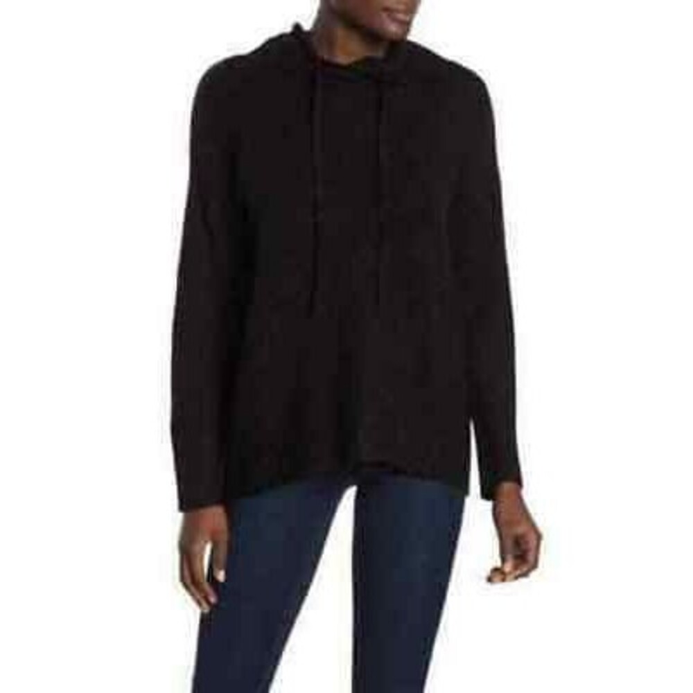 Philosophy Dolman Sweater Top Size XS Funnel Neck Tie Black NWT B87